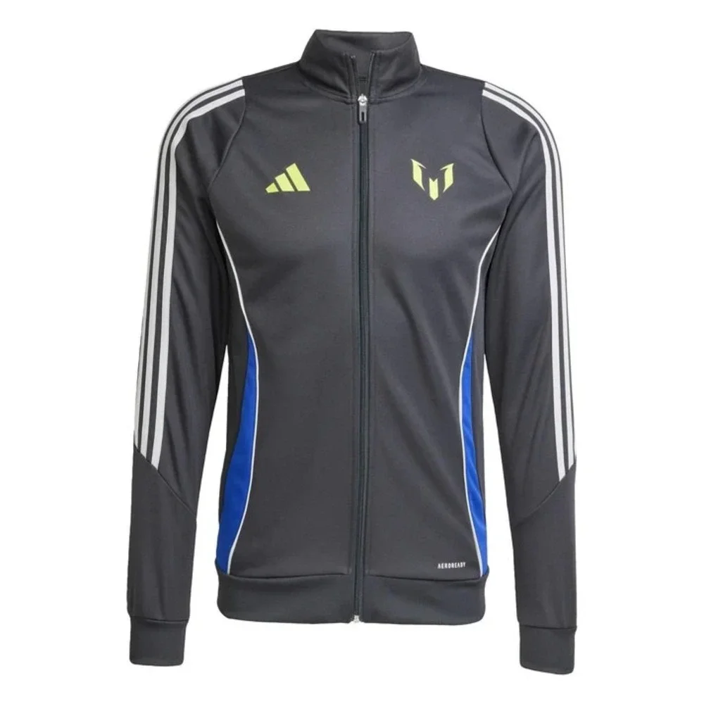Adidas Lionel Messi Track Jacket Mens M Slim Soccer Gray Full Zip Training‎